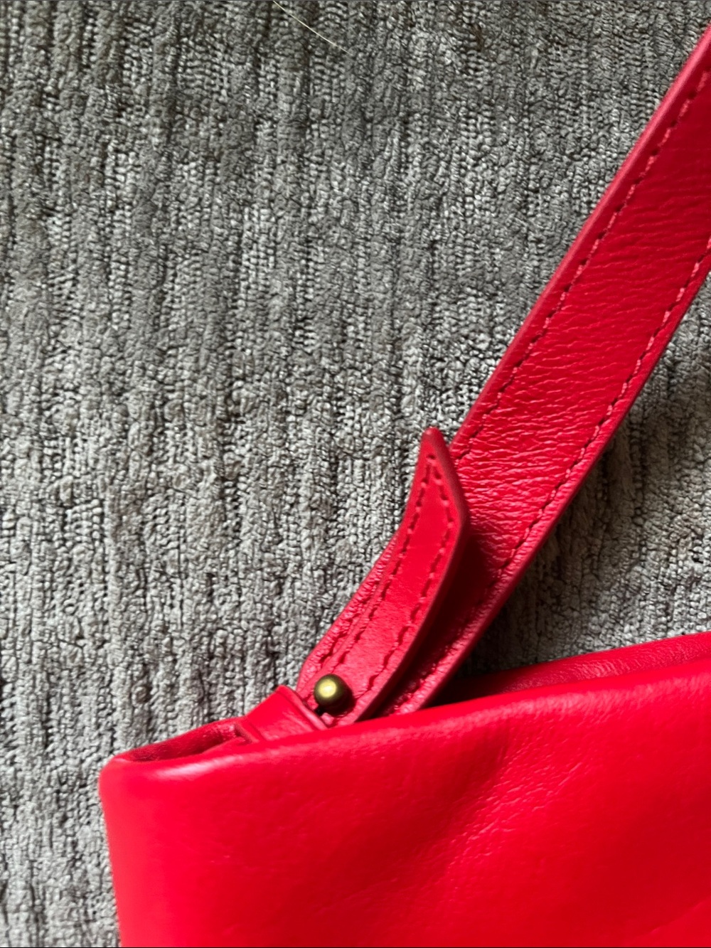 Red Leather Crossbody Bag - Women - Picture 8 of 9